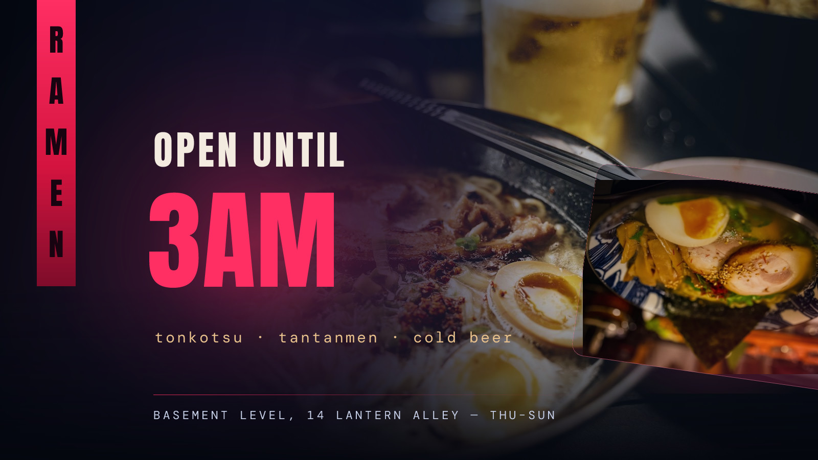 Midnight Ramen Bar Late Night Banner