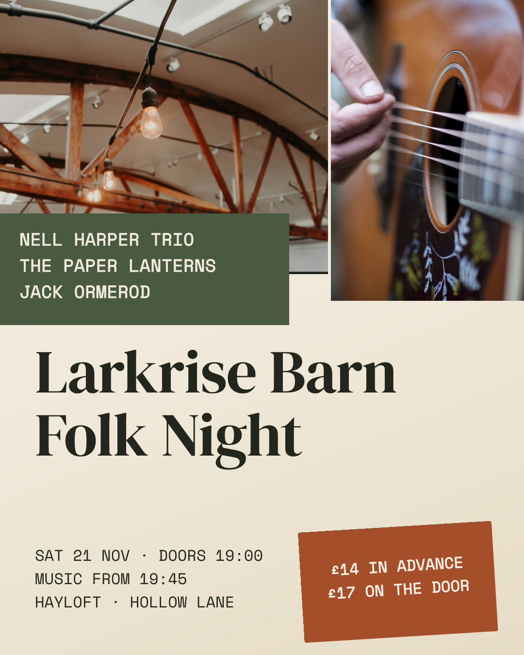 Larkrise Barn Folk Night Poster