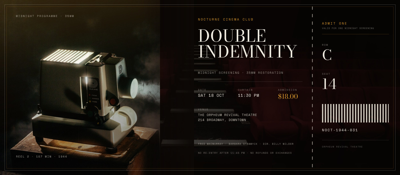 Nocturne Cinema Club Midnight Screening Ticket