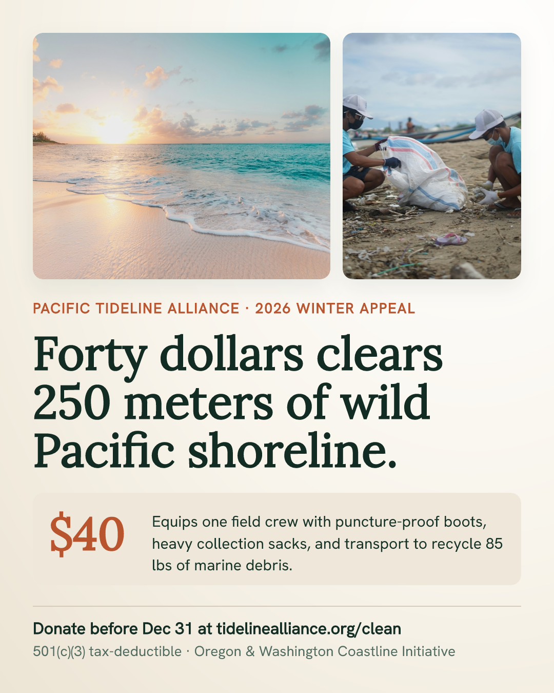 Pacific Tideline Coastal Cleanup Appeal