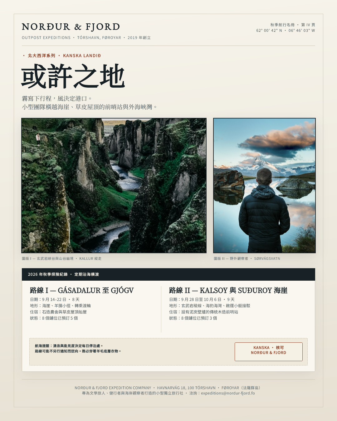 Norður & Fjord · 法羅群島探險海報