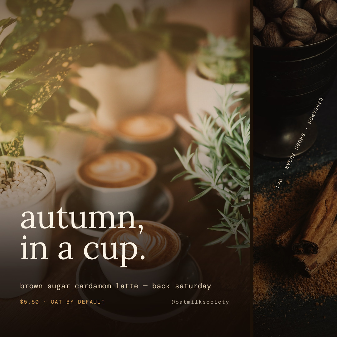 Oat Milk Society Autumn Latte Post