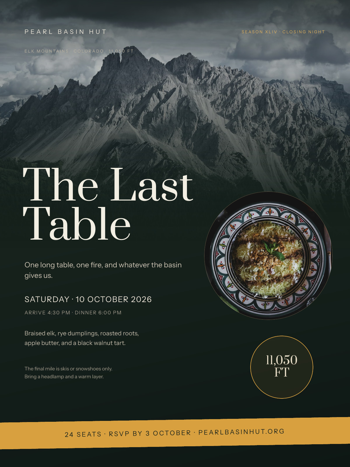 Pearl Basin Hut — The Last Table