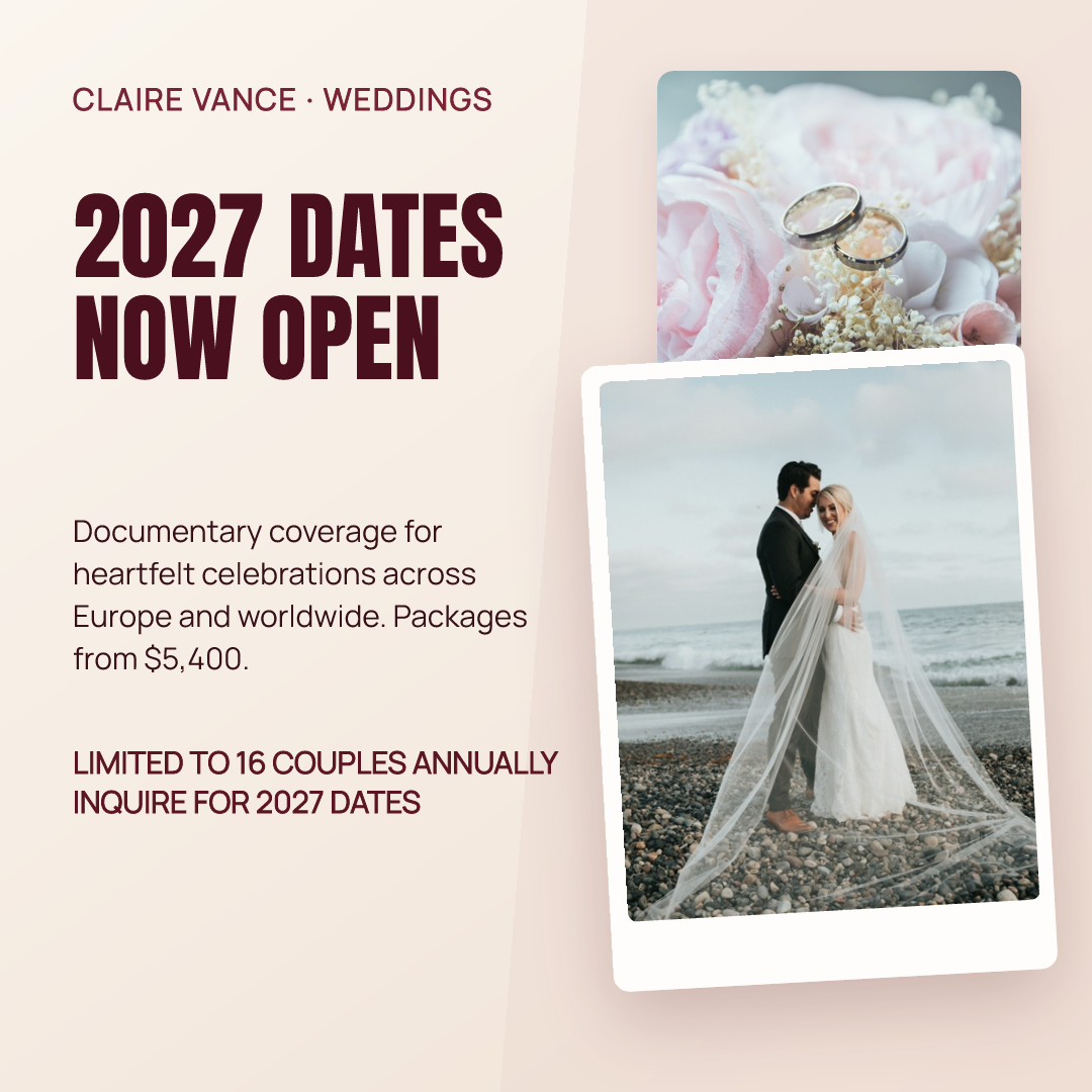 Wedding Photographer 2027 Availability