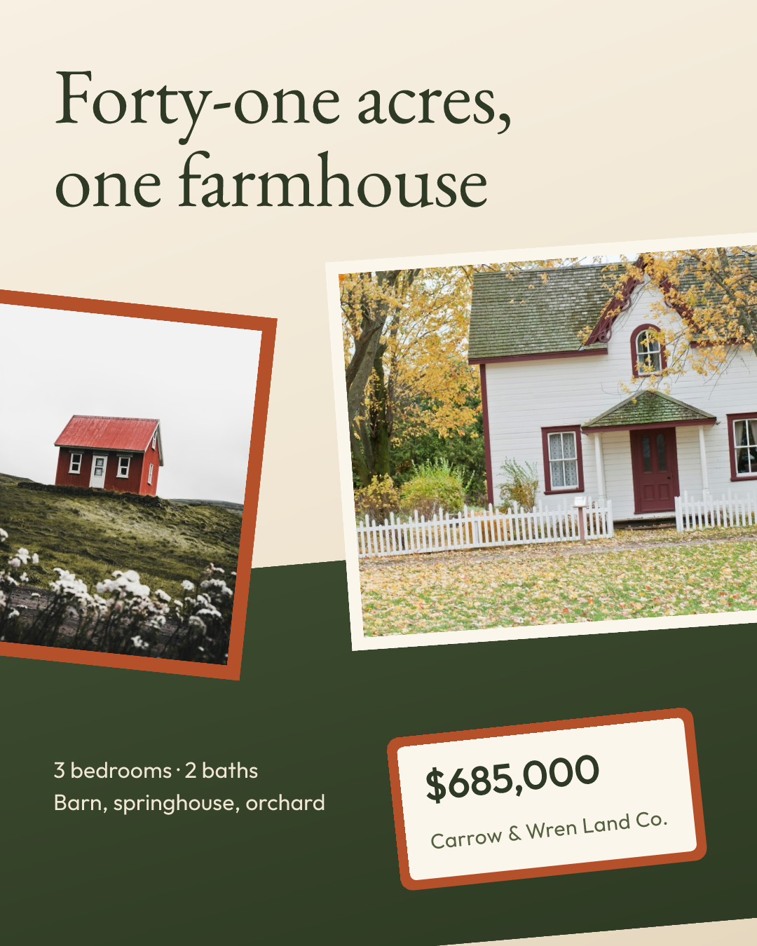 Carrow & Wren Farmhouse For Sale Listing