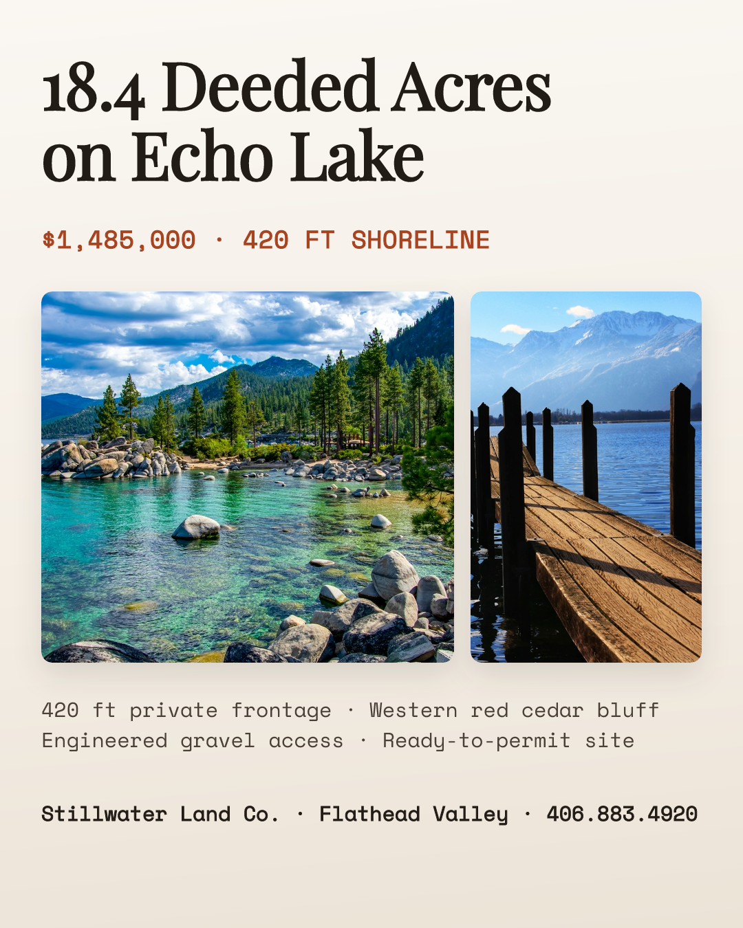 Echo Lake Waterfront Acreage Folio