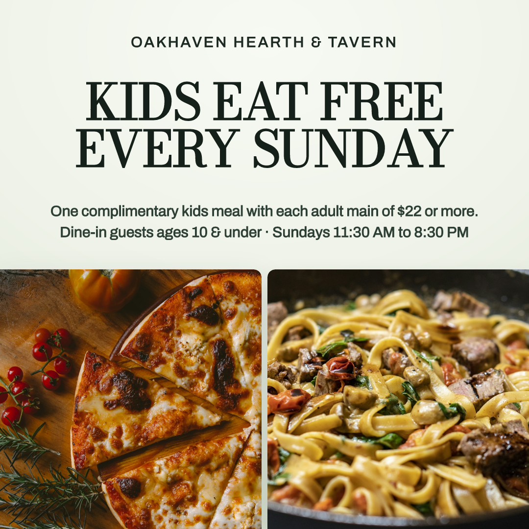Oakhaven Hearth Kids Eat Free Sundays