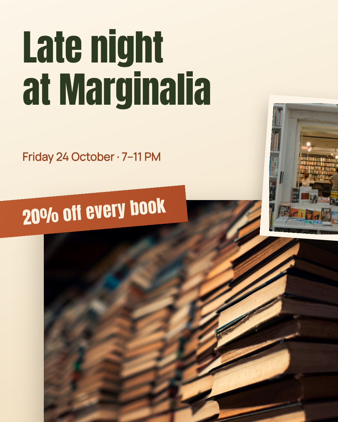 Bookshop Late Night Shopping Poster