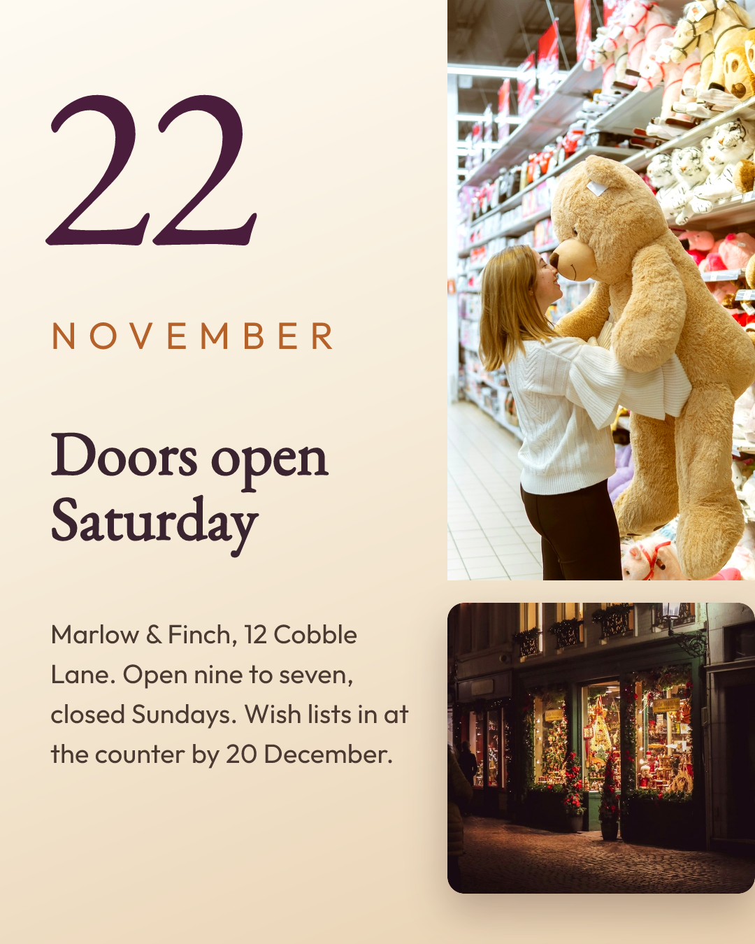 Toy Shop Holiday Opening Poster