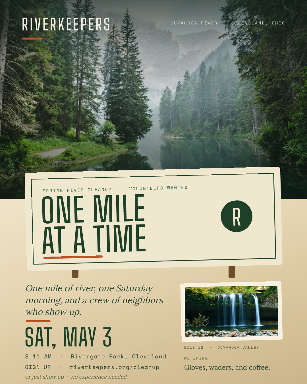 Riverkeepers One Mile Cleanup Poster
