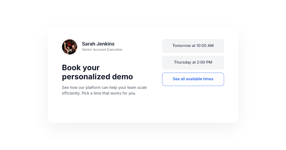 Sales Demo Booking Card