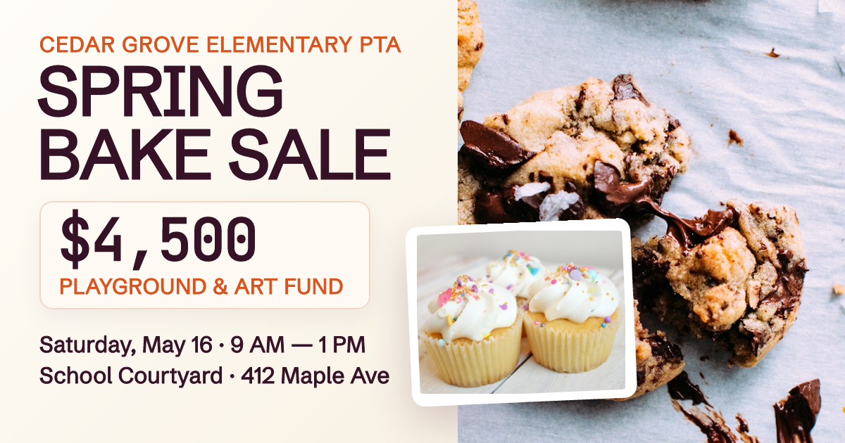 Elementary School Spring Bake Sale Fundraiser