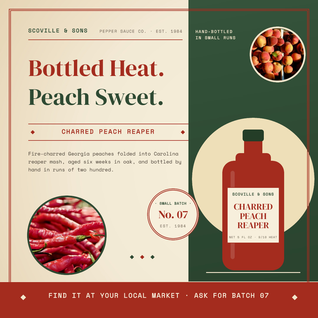 Scoville & Sons Charred Peach Feed Ad