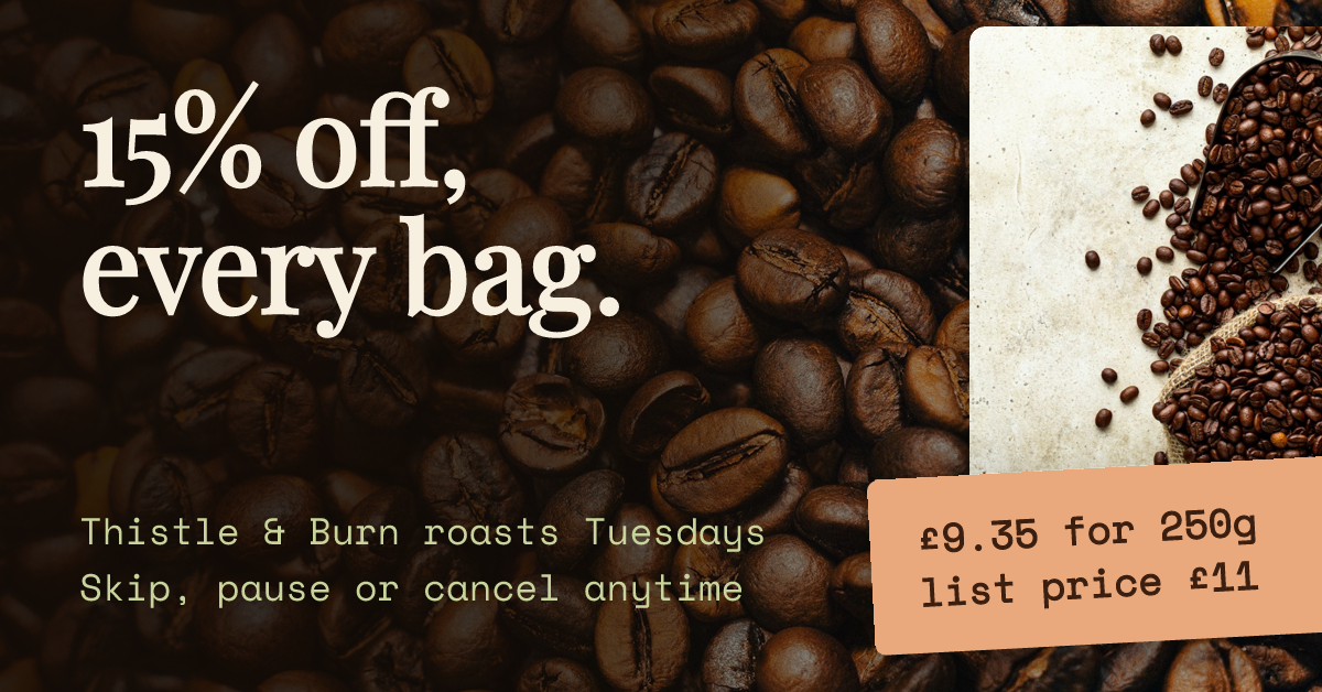 Thistle & Burn Coffee Subscription Banner