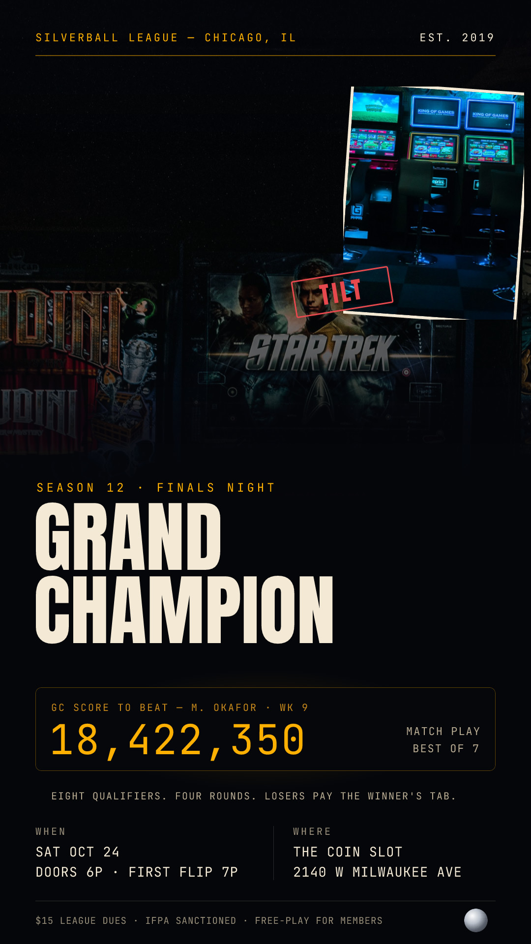 Silverball League Grand Champion Night