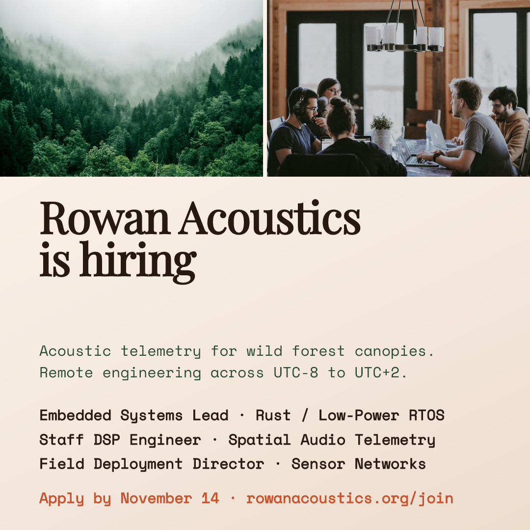 Rowan Acoustics Bioacoustic Engineering Hiring
