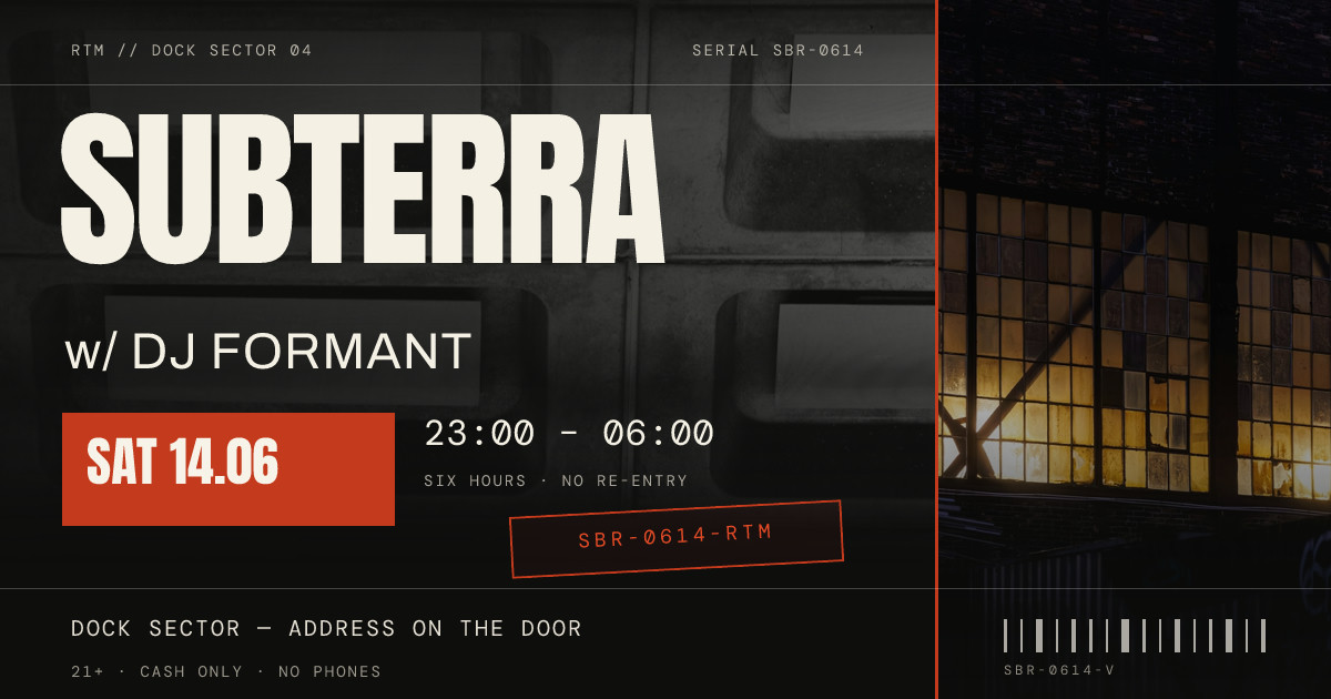 Subterra Warehouse Techno Flyer