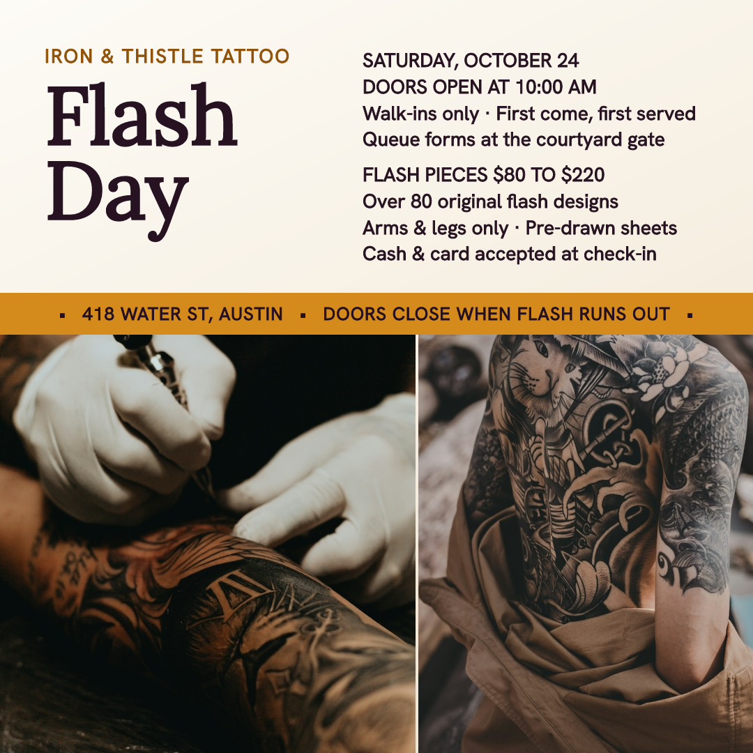 Iron & Thistle Tattoo Studio Flash Day
