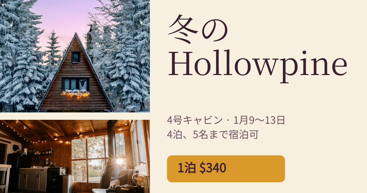Hollowpine キャビンの冬の滞在