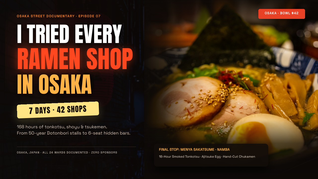 Osaka Ramen 7-Day Challenge YouTube Thumbnail